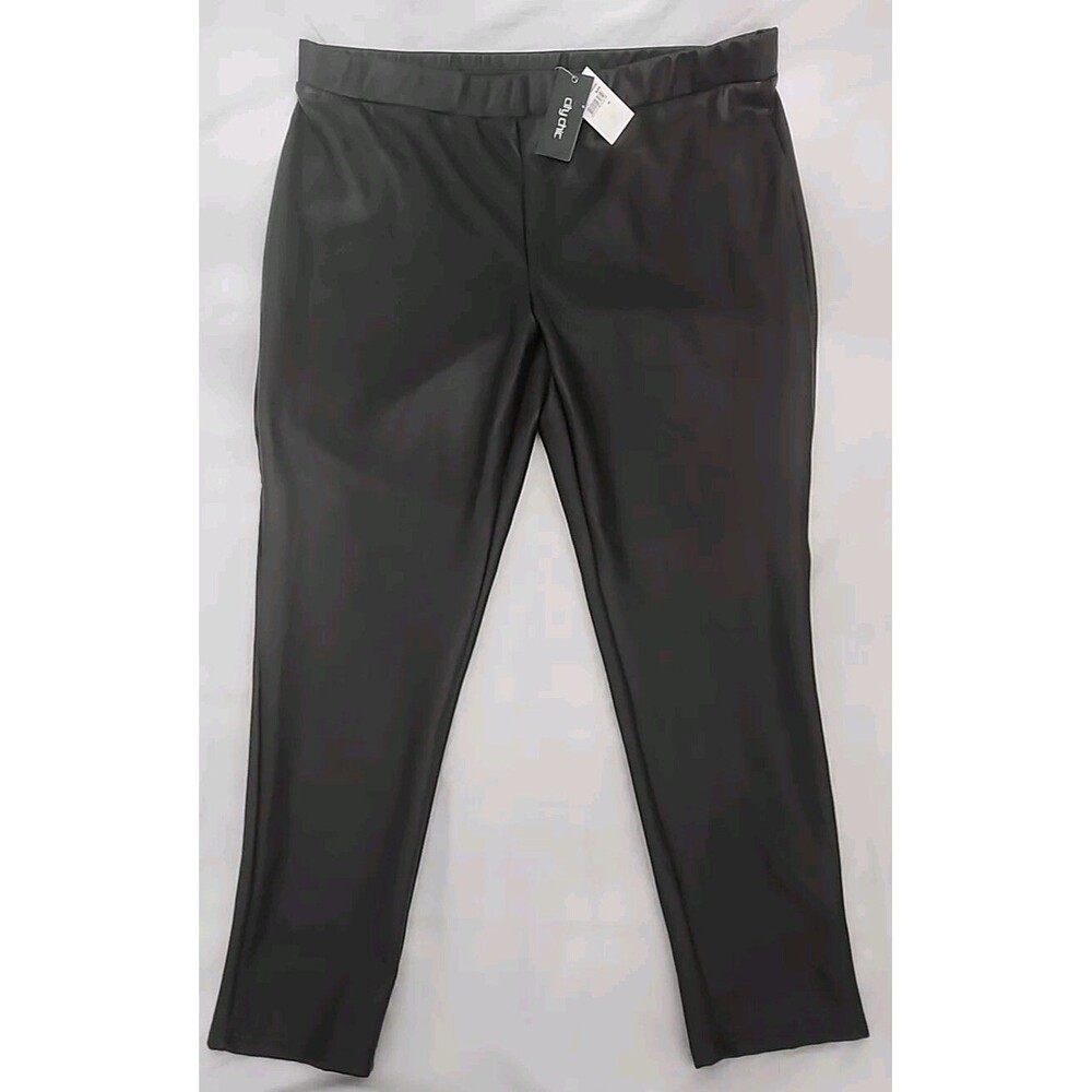 Pants City Chic Womens Asha Wetlook Faux Leather Leggings Black Jegging Size 22